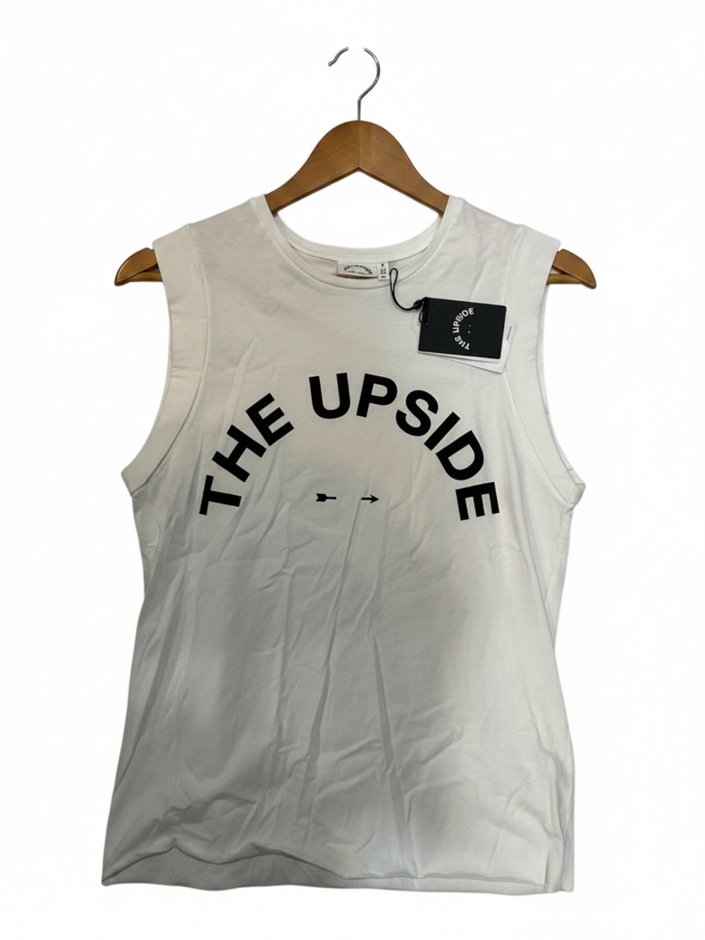 The Upside White Tank Top with Black Logo